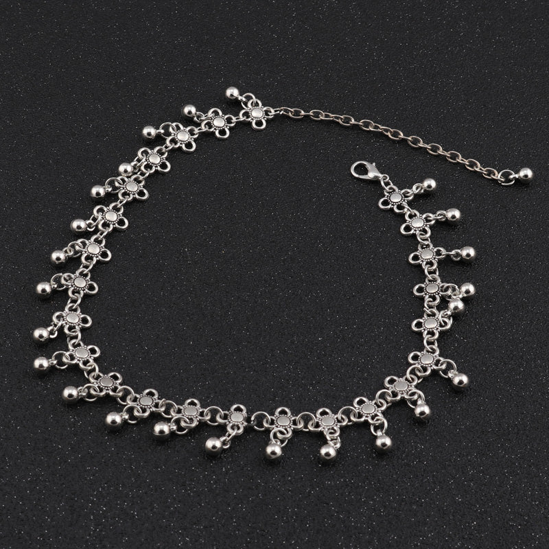 celtic cross short silver choker necklace 6243