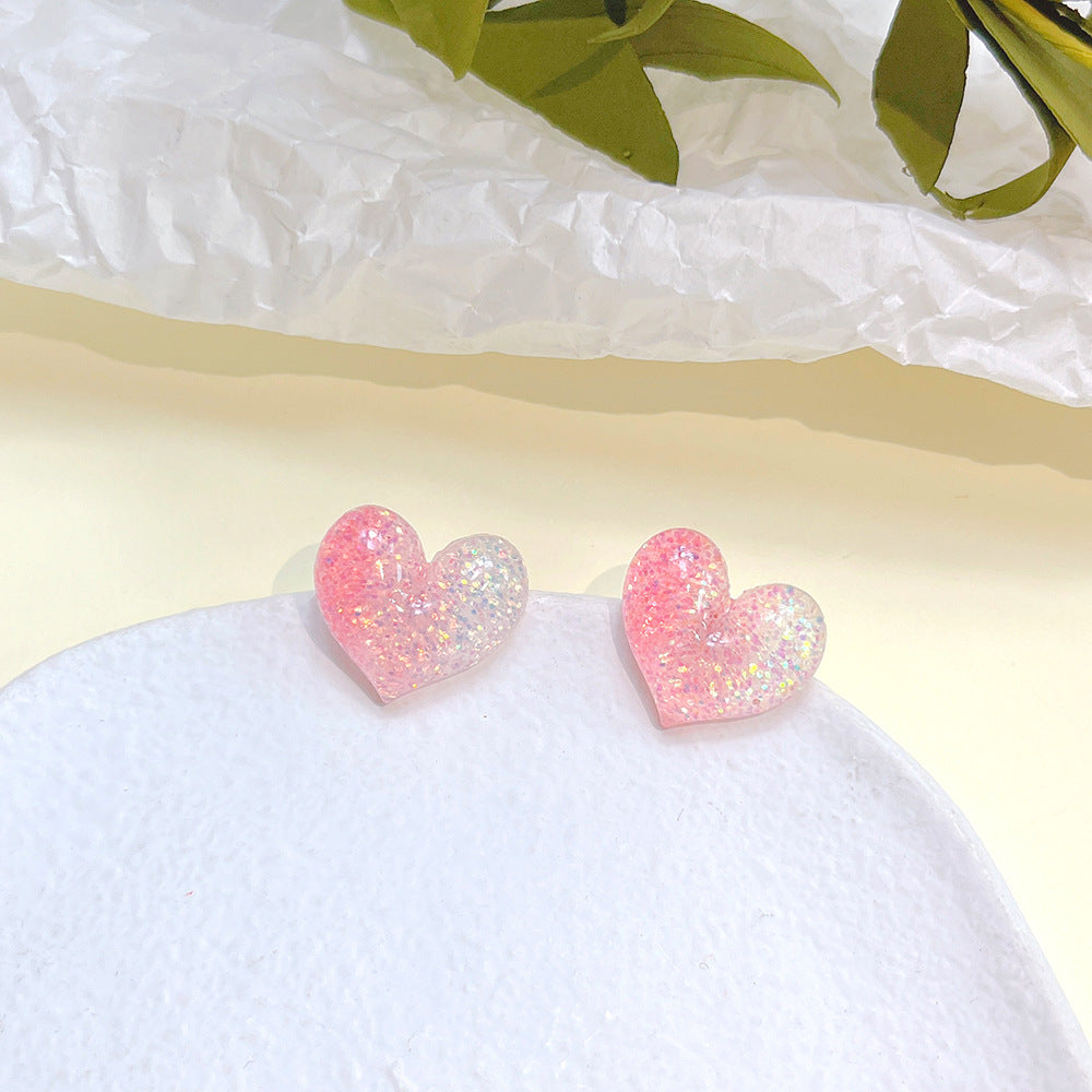 Heart stud post multiple earrings 4704