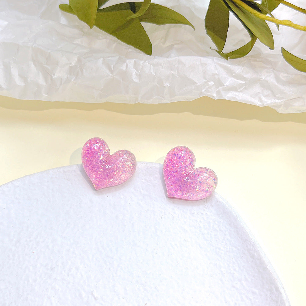 Heart stud post multiple earrings 4704