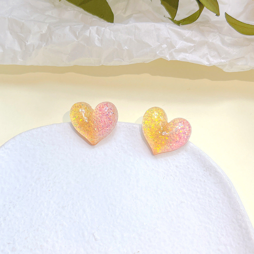 Heart stud post multiple earrings 4704