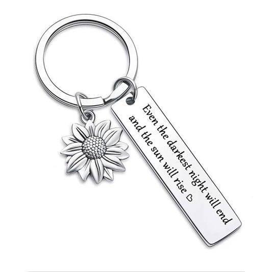 Darkest night sunflower keychain