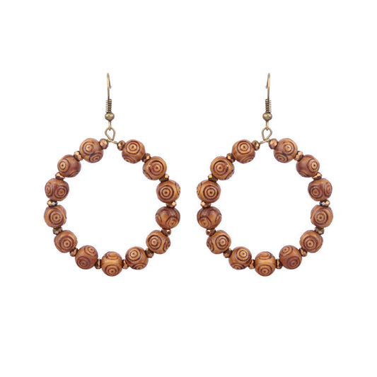 Wooden circle earrings set 5534