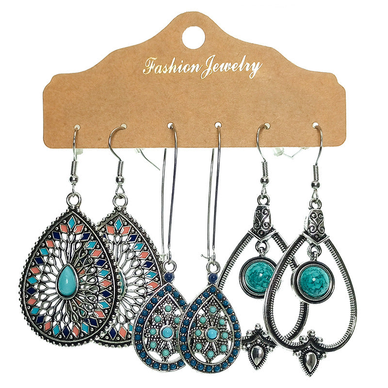 Turquois blue drop earrings 8314