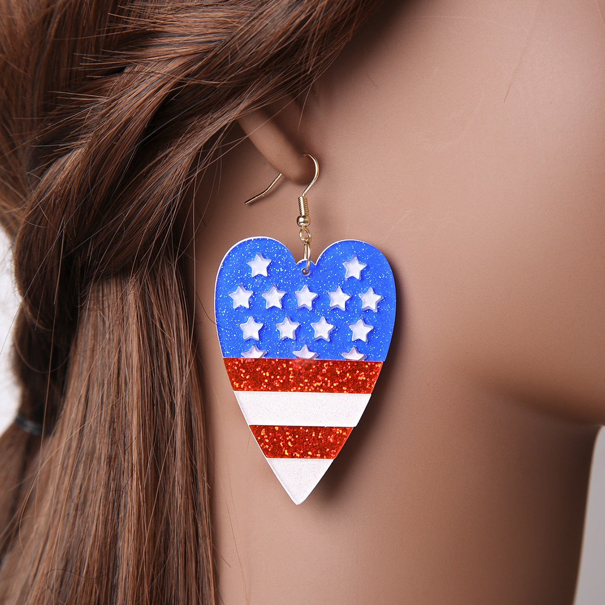 USA heart of america earrings 2348