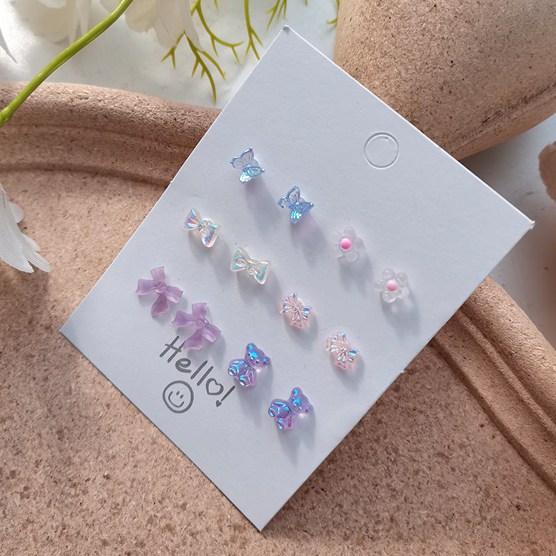 Flower stud post multiple earrings 4729