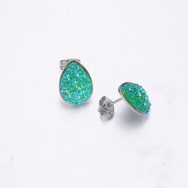 Teardrops icy stud post multiple earrings 4658