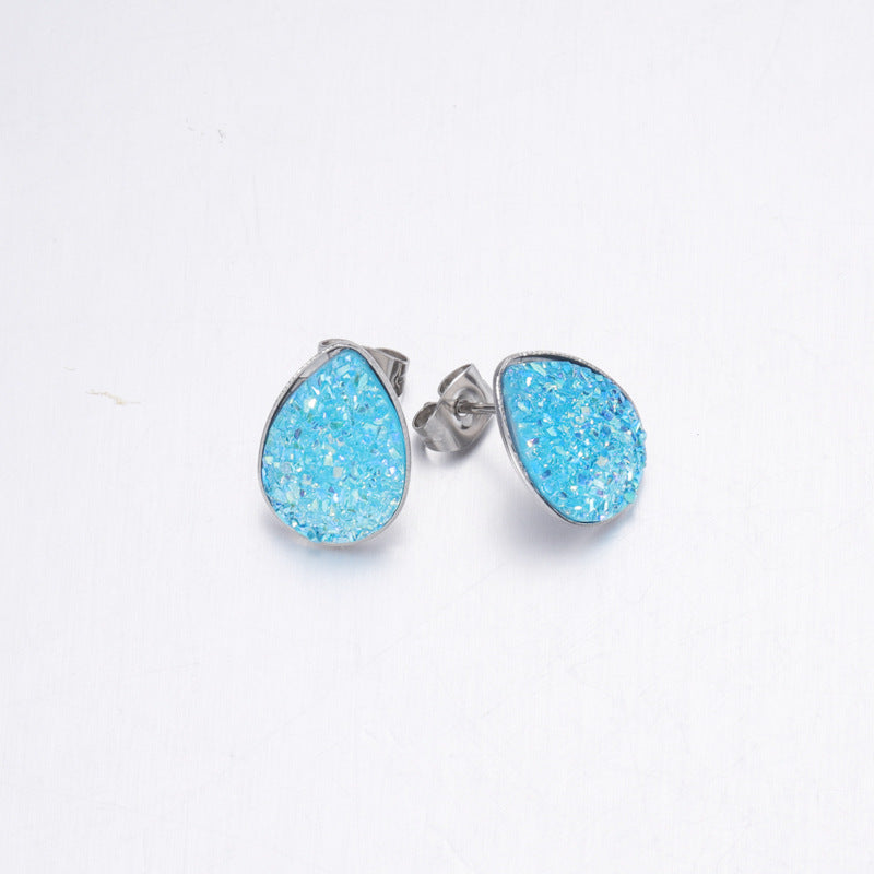 Teardrops icy stud post multiple earrings 4658