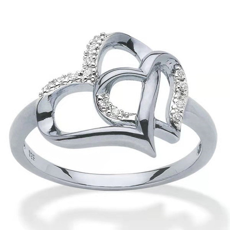 Cupid has double the love white gold ring 4711