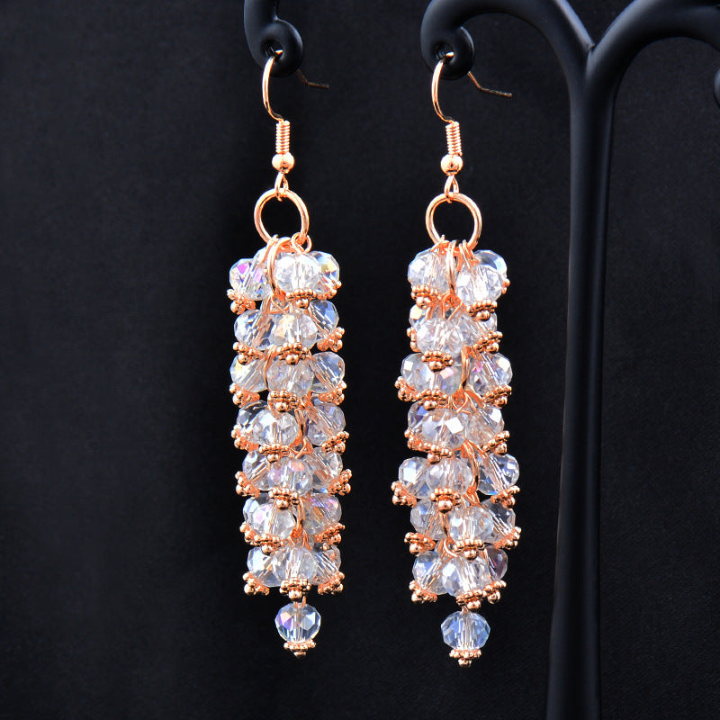 String of lights red gold and white earrings 4679