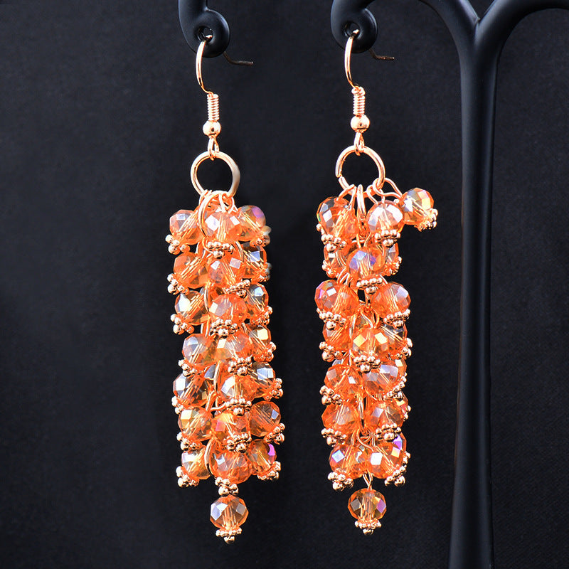 String of lights red gold and white earrings 4679