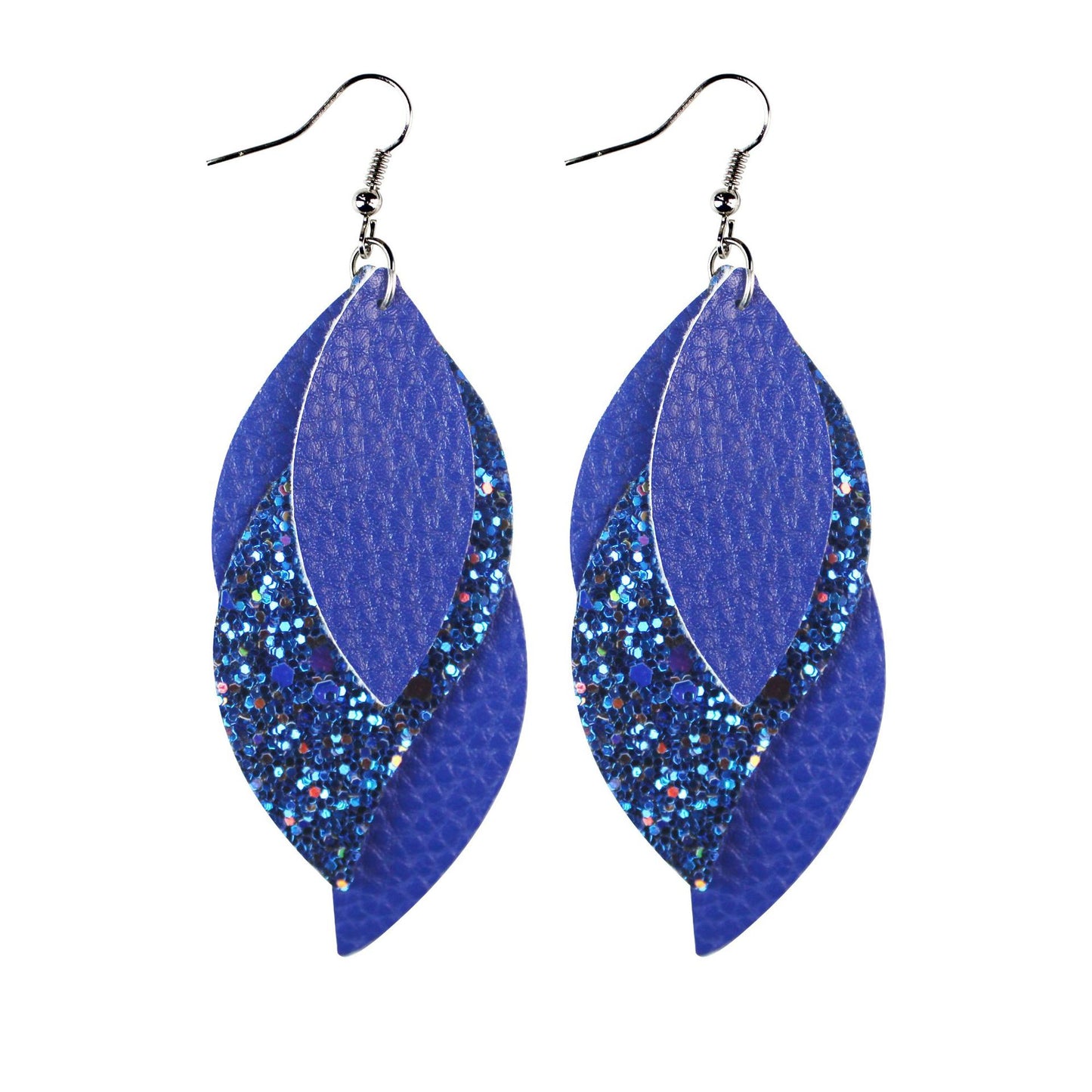 Light my flame Leather Sequins earrings 7655