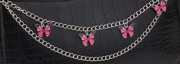 Butterfly short layered necklace 7744