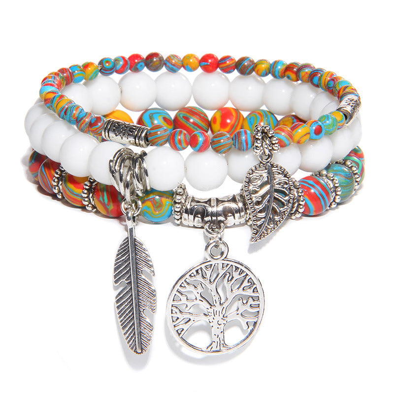 Tree of feather multiple bracelet 7815