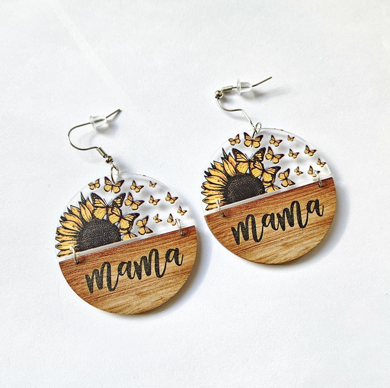 Mama wood earrings 7776