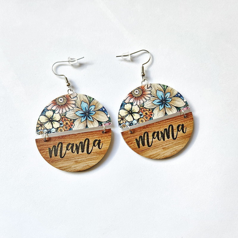 Mama wood earrings 7776