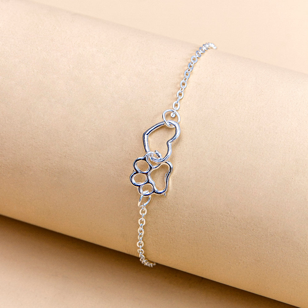 Pet lover silver bracelet