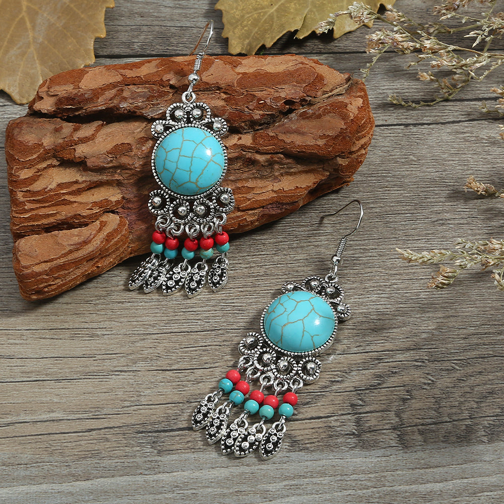 Indian Power of love turquois stone earrings 3351