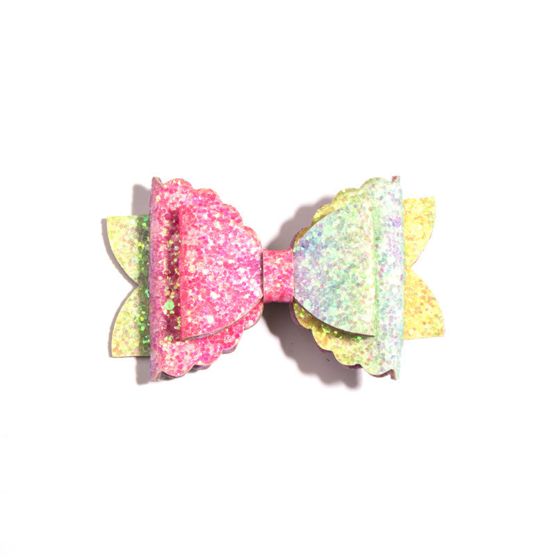 Sweet baby glitter hair bow clips 5090