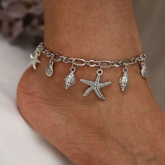 Creature of the sea silver anklet 7745