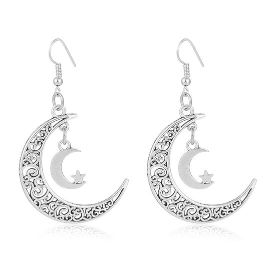 Moon order me silver earrings 7795