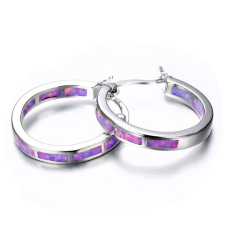 Shelled iridescent hoop earrings 0618