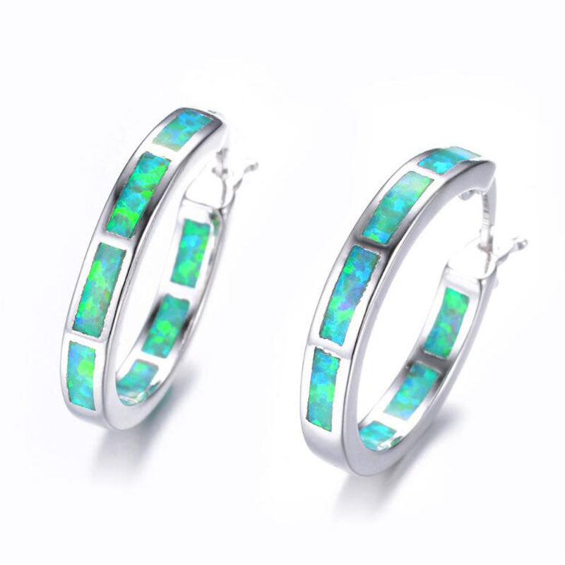 Shelled iridescent hoop earrings 0618