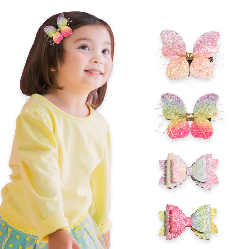 Sweet baby glitter hair bow clips 5090