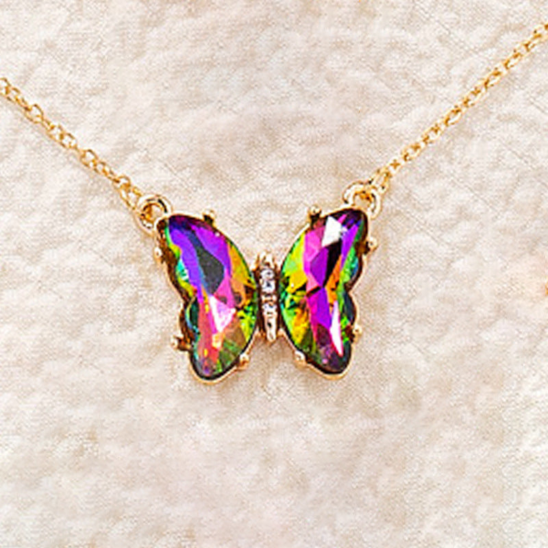 Butterfly beauty multiple short necklace 6243 iridescent