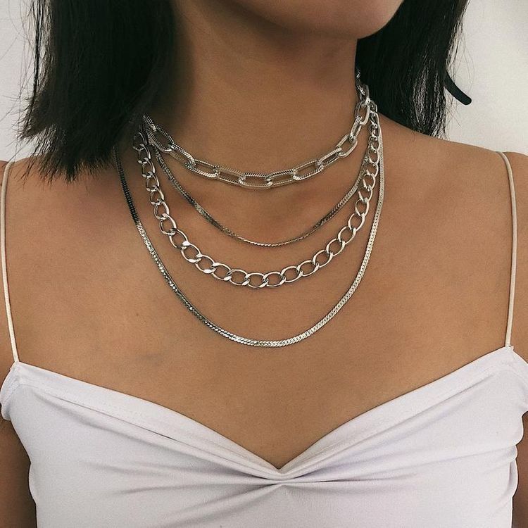 Layer of silver necklace