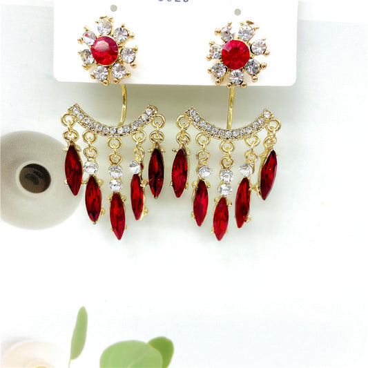 Dripped in satin red jackets earrings 8734