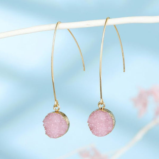 Geo pink gold earrings 1045