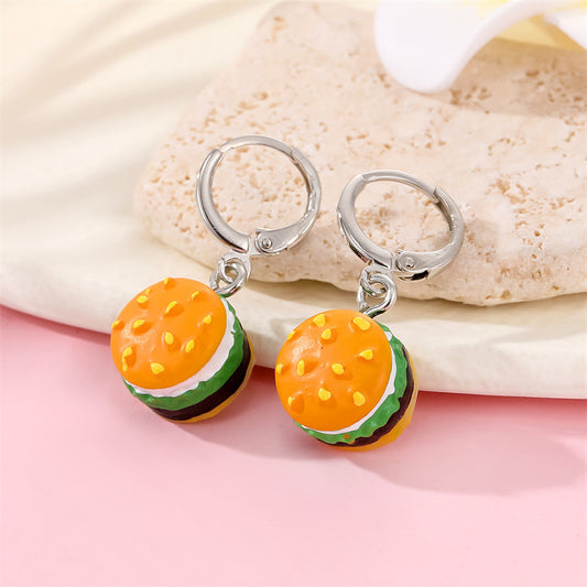 Pizza or hamburger for dinner earrings 4690