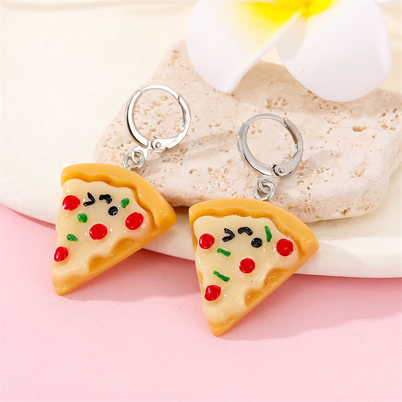 Pizza or hamburger for dinner earrings 4690