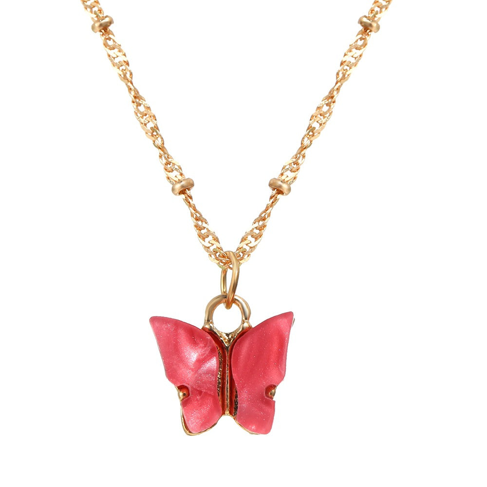 Short and sweet butterfly short necklace 5309