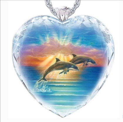 Kitty dolphin or unicorn short necklace 9360