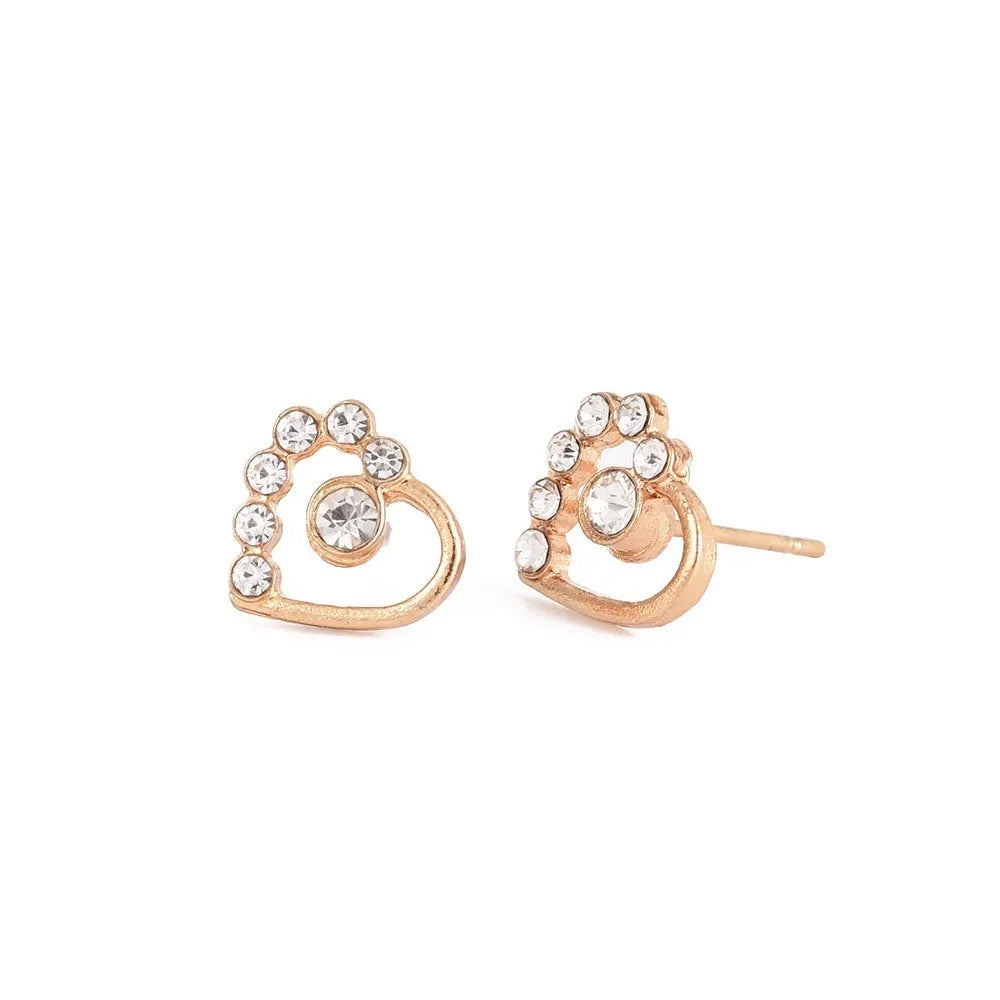 Stud post earrings flower gold 3505