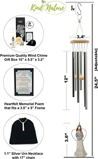 Guardian Angel sympathy wind chimes home