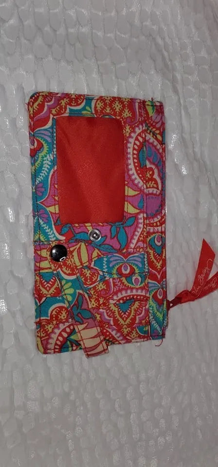 Orange flower tote wallet  purse