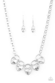 HEART On Your Heels - White Necklace short