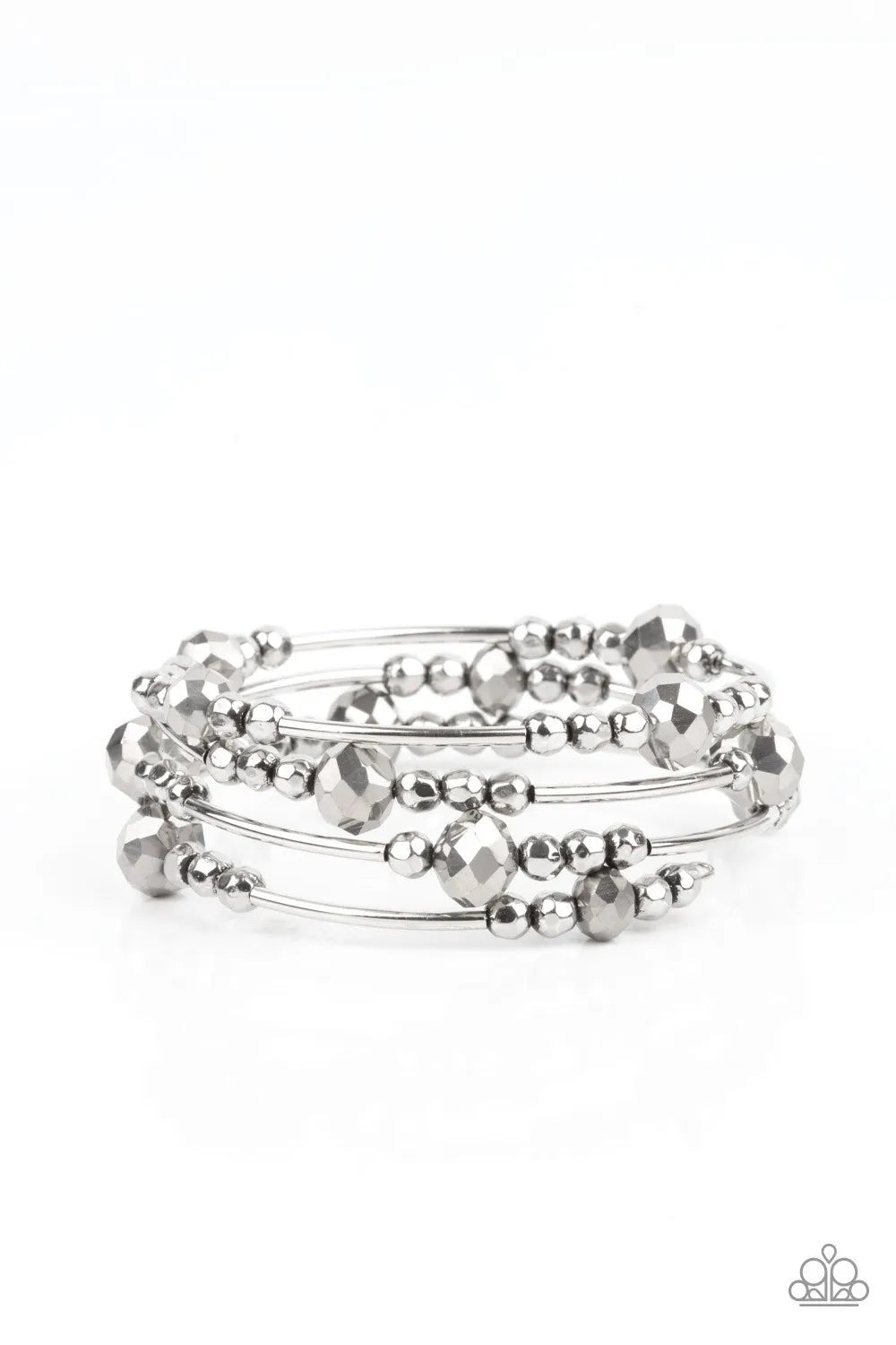 Showy Shimmer - Silver coil bracelet