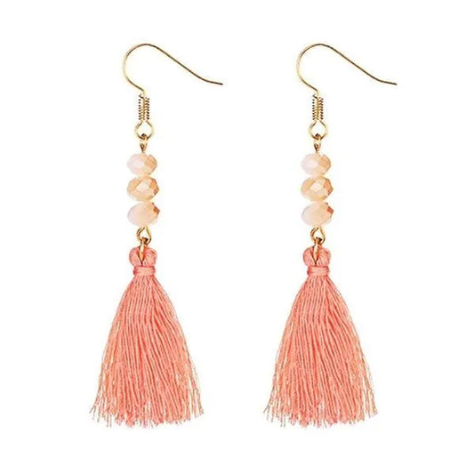 tassel for two blue orange earrings 5218