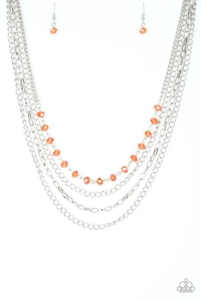 extra short orange gold necklace