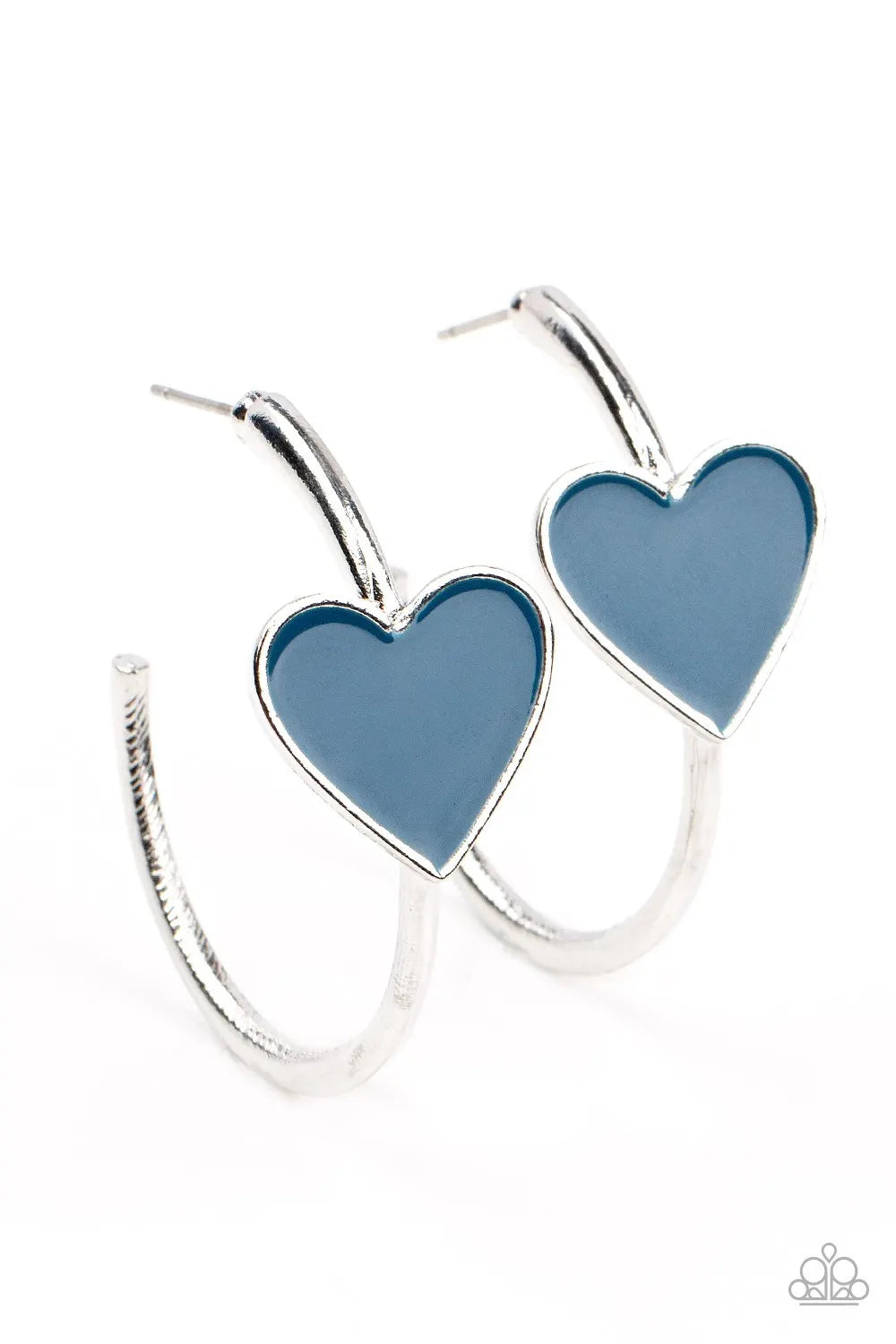 Kiss Up - Pink blue hoop earrings papa