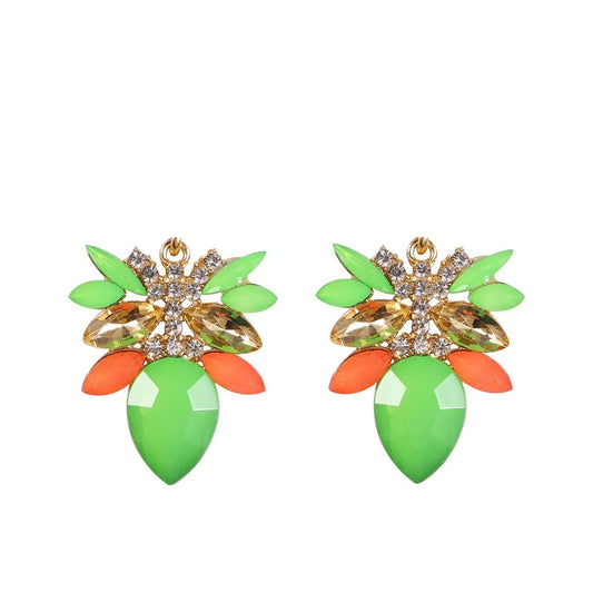 Electric green opal earrings 5247