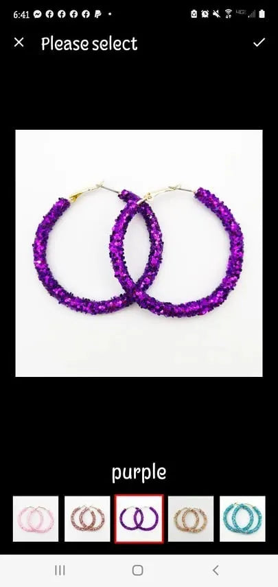 Glitter hoop lever back multiple earrings