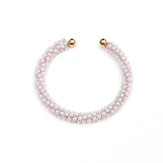 Pearl cuff bracelet pink