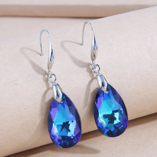 Blazen blue tear drop earrings 8291