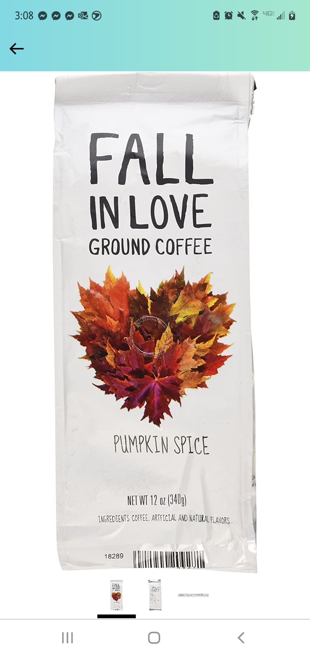 Fall pumpkin spice coffee oz