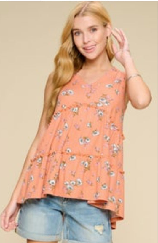 Orange flower tank 2x