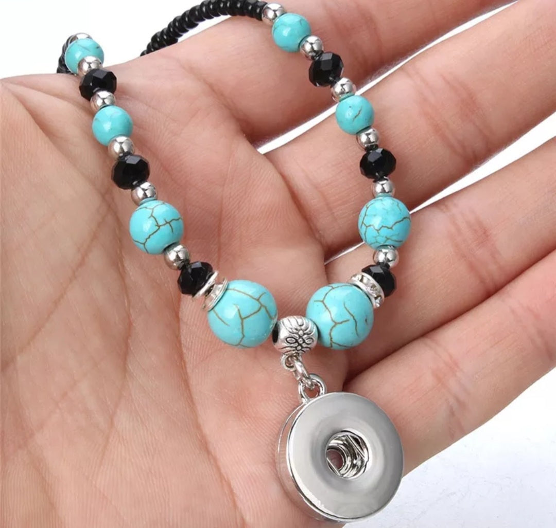 Turquoise blue short necklace 18mm